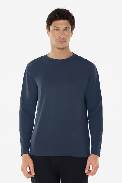 Malabadi Men's Smoked Crew Neck Micro Modal Extra Soft Comfortable Fit Long S...