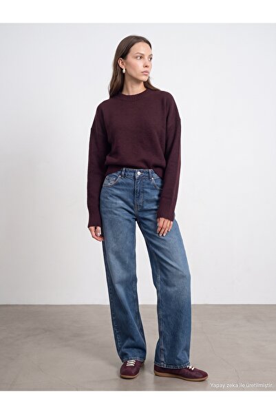 Dilvin 72373 100% Cotton Wide Leg Jeans