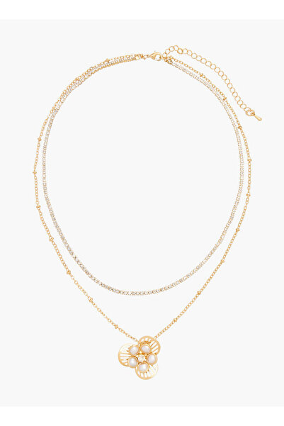 FAV Gloo Metal Layered Pendant Necklace