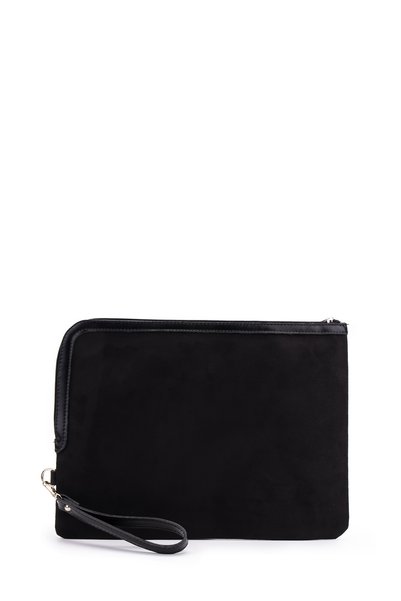 minebag Clutch Suede Removable Strap Megan Women's Portfolio Handbag
