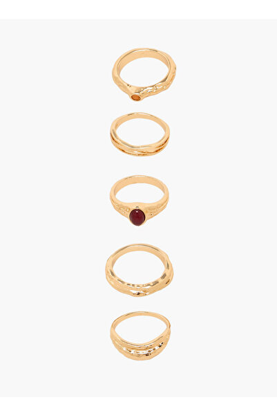 FAV Set of 5 - Gloo Assorted Gold Tone Ring