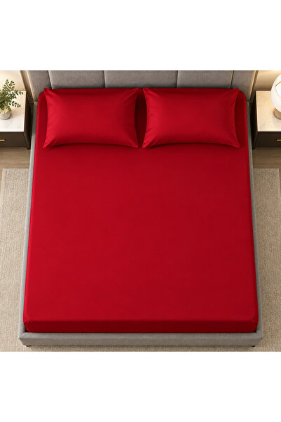 celhome Husa de pat impermeabila cu elastic, 3 piese, 180x200 cm, Rosu