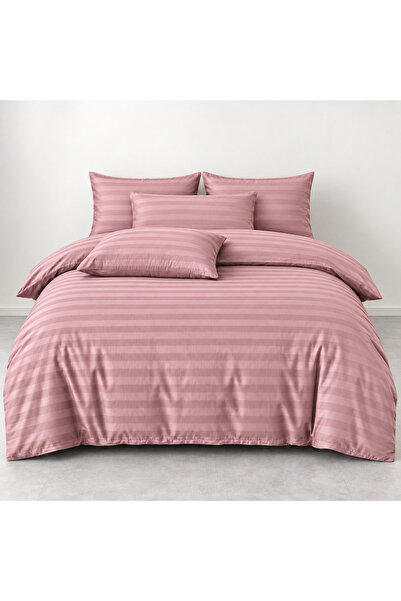 celhome Lenjerie Damasc Premium, 6 piese, bumbac egiptean, Roz