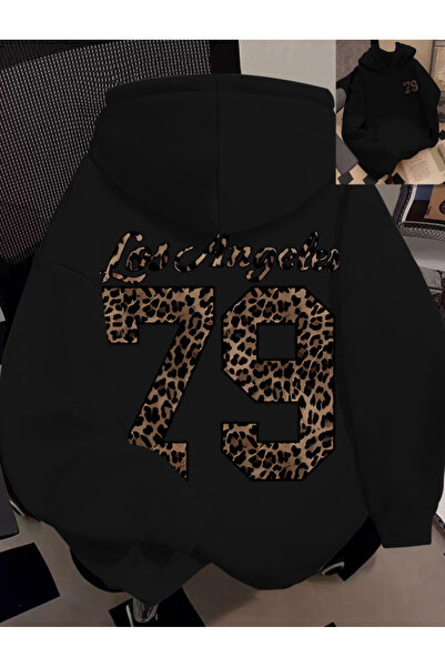 one button Unisex Γυναικείο Leopard Los Angeles 79 Φούτερ με στάμπα Premium μ...