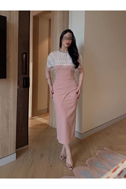 Rose fashion فستان سهرة ميد بقطعتين