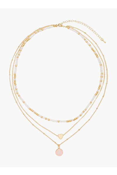 FAV Gloo Gold Tone Layered Necklace with Heart Charm