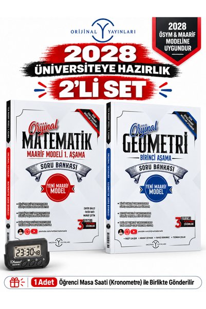 Orijinal Yayınları 2028 Ösym Orijinal 1.Aşama Matematik-Geometri 2 Kitap %100...