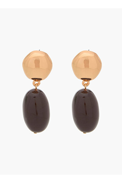 FAV Gold Tone Resin Accent Drop Earrings with Pushback Closure