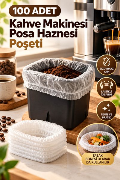 House Bird 100’lü Lastikli Kahve Makinesi Posa Hazne Poşeti Sızdırmaz Espress...