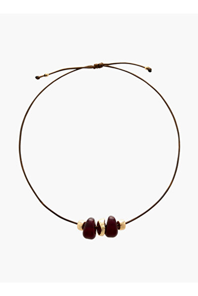 FAV Resin Bead Corded Necklace