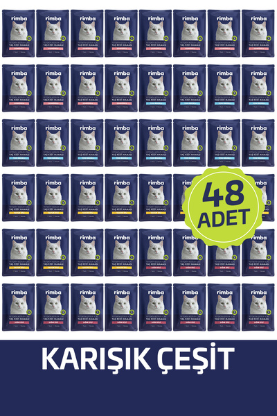 Jöle İçinde Karışık Çeşitli Kedi Konservesi 85gr (48 Adet)