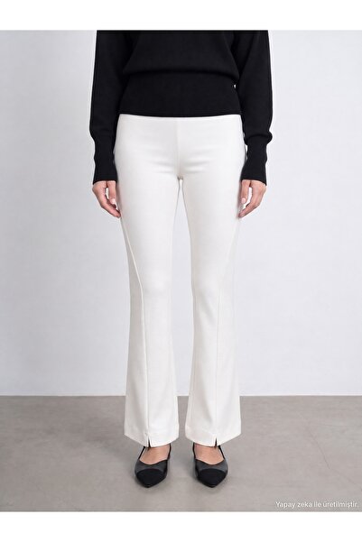 Dilvin 73037 Zipper Detailed Flare Pants
