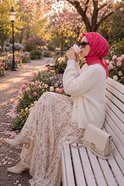 Silk Home Μαλακό Φουλάρι Έθνικ Φούξια