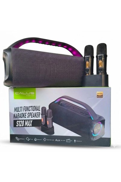 calus S128 Max Portable Bluetooth Karaoke Speaker with Dual Microphones USB T...