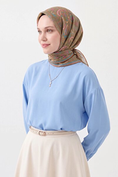 Silk Home Μαλακό Κασκόλ Ethnic Πράσινο Λαδί