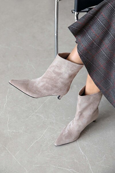 STRASWANS Zoey Women's Pino Heel Suede Boots Mink
