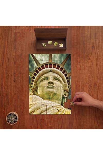 Özgürlük Heykeli - Amerika Birleşik Devletleri Tasarımı 240 Parça Ahşap Puzzle Ahşap Kutuda PD00032