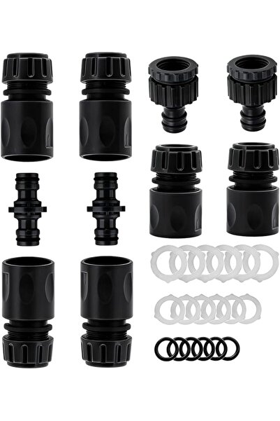 TERRIFI 10Pack Black Garden Hose Connectors for Outdoor Indoor Tap, Hose Pipe...
