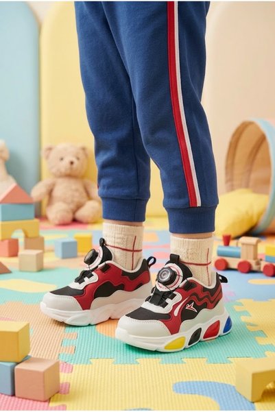 MERVESTORE Children's Rotating Mechanism Laceless Sports Shoes Thick Sole Com...