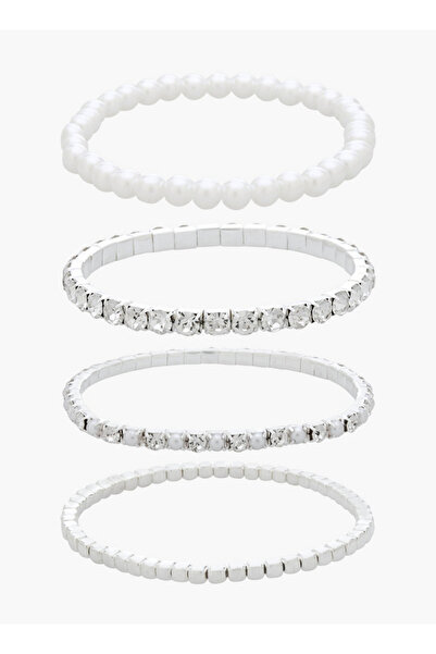 FAV Pack of 4 Silver Tone Embellished Bracelet
