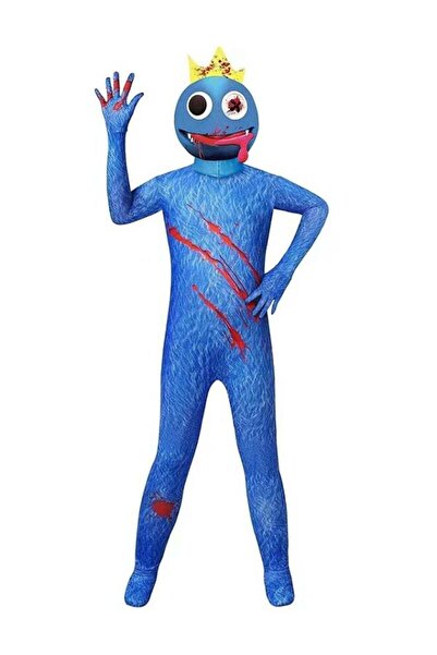 Generic Rainbow Friends Blue Character Cosplay Outfit Jumpsuit for Kids – Hal...
