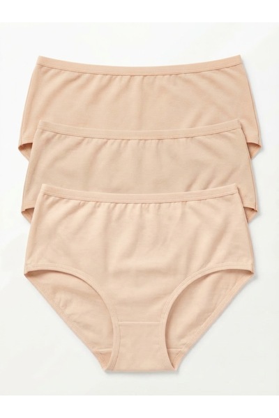 Norenza Women's Cotton High Waist Plus Size 3-Pack