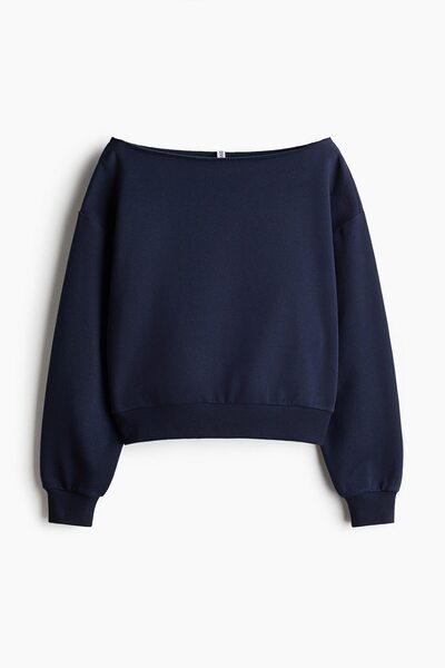 H&M Omuzları Açık Sweatshirt