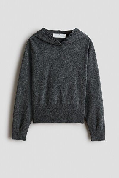 H&M Kapüşonlu Triko Üst