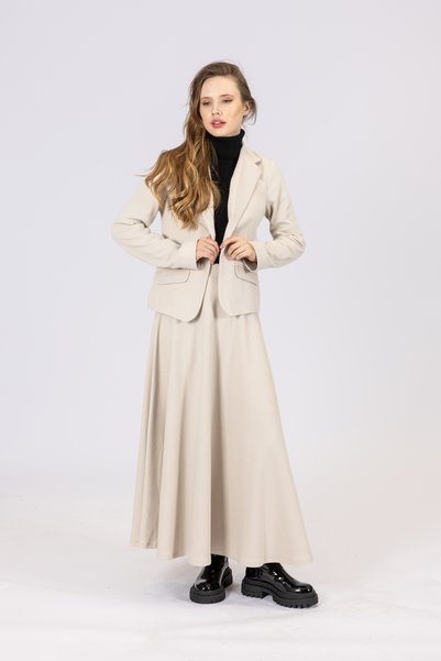 byözlemyazan Knitted Fabric Unlined Women's Blazer Jacket