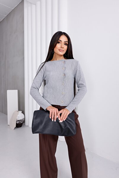 For Angels Cardigan cu nasturi în zig-zag cu model stea de mare
