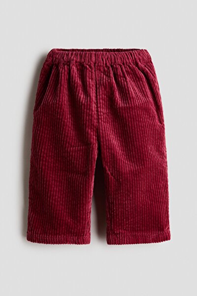 H&M Pamuklu ve Fitilli Kadife Pantolon