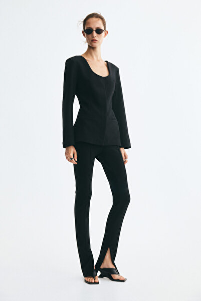H&M Derin Yuvarlak Yakalı Jarse Blazer