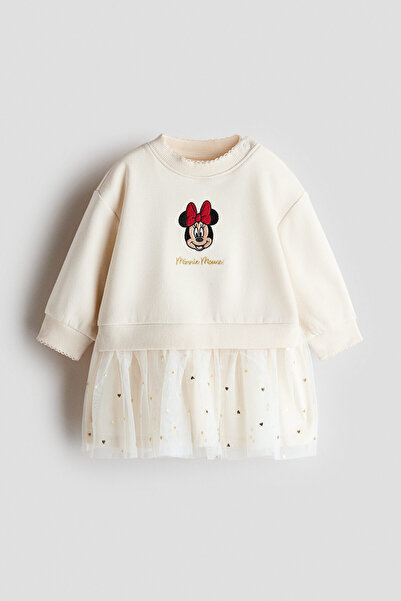 H&M Tül Etekli Sweatshirt Elbise