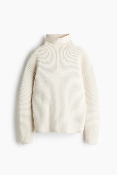 H&M Yarım Balıkçı Yakalı ve Lastik Örgülü Kazak