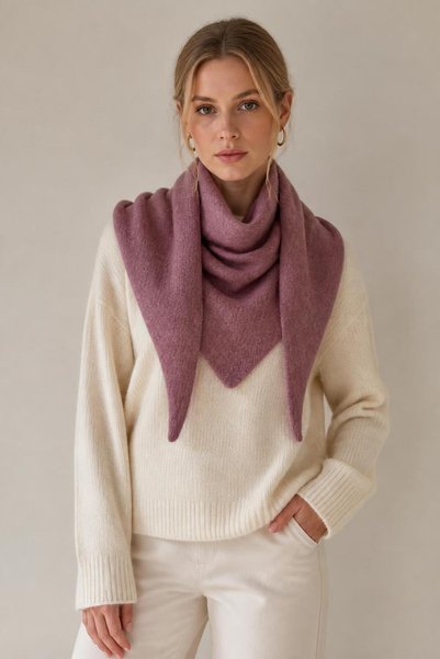 Axesoire S057 Pembe Üçgen Şal 145x55 cm