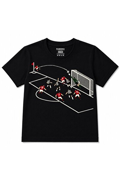 Rabona Fashion Кът за последни моменти – Детска тениска с графика на футболен...