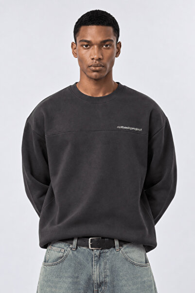 Respire Men's Notbasicproject Oversize Long Sleeve Coffee