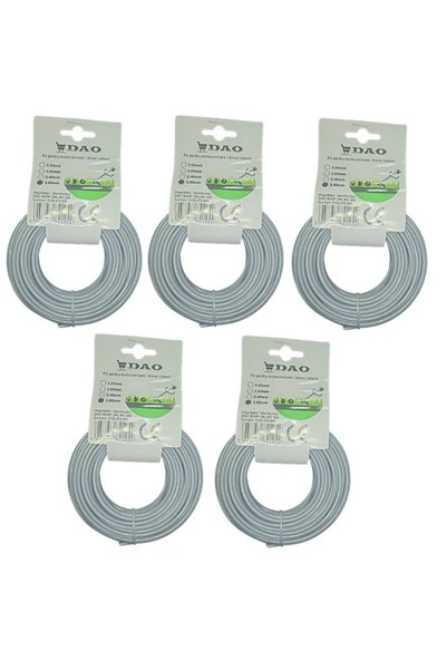 DAO Set of 5 3.00mm wires for brushcutter, 75 meters, round, gray