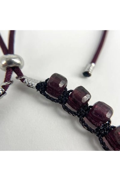 ZEY Natural Ruby Stone Steel Tip Adjustable Special Design Women's Necklace