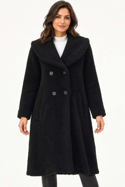 Dewberry Z9776 Coat-Black-1