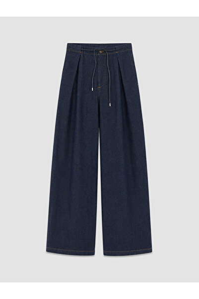 LC Waikiki Alita City Lcw Vision Indigo Denim Straight Wideleg High Waist Wid...