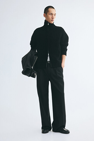 H&M Fermuarlı Şönil Hırka Relaxed Fit