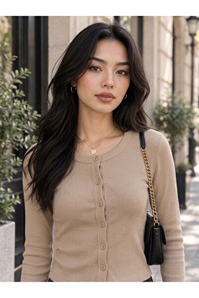 HÇ Hülya Çelik KİDSWEAR 2018 Kadın Fitilli Bisiklet Yaka Hırka