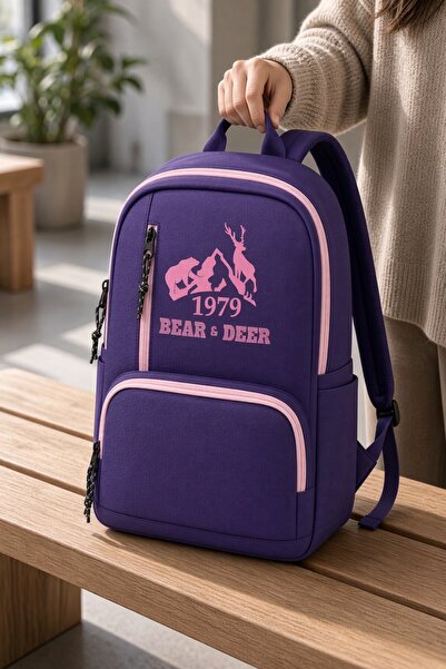 DODOMAR Skuldra Purple Backpack City Bag for Daily Use 43X34X15 cm