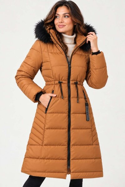 Dewberry Women's Coat Tan Z9758