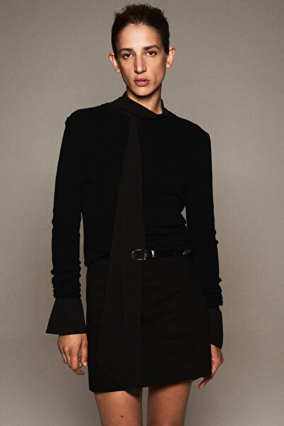 H&M Pamuklu ve Kemerli Mini Etek