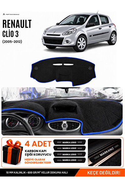 e-biz Renault Clio 3 (2005-2012) Compatible Dashboard Cover, Dashboard Case -...