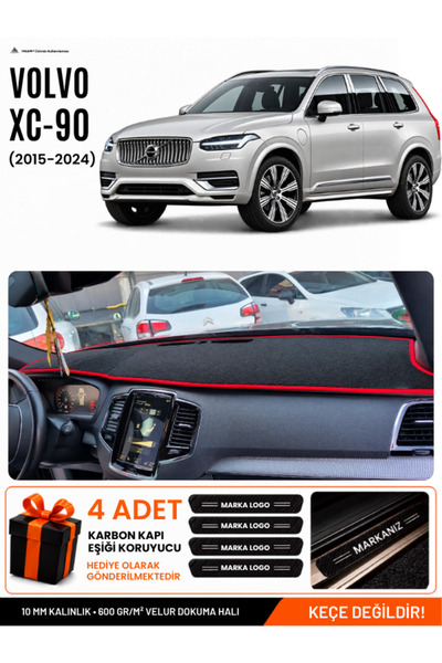 e-biz Volvo Xc-90 (2015-2024) Compatible Dashboard Cover, Dashboard Case - Bl...