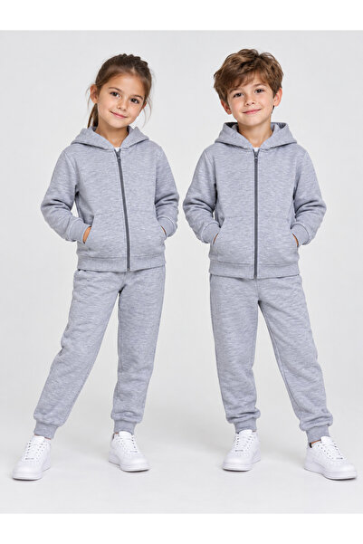 Trendline Children's Unisex Two-Thread Zippered Jacket with Elastic Cuffs Tra...