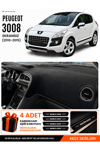 e-biz Peugeot 3008 Without Screen (2010-2015) Compatible Dashboard Cover, Das...